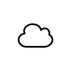 Minimalist cloud icon. Clean and modern design suitable for weather forecasts, cloud computing, or general design elements. Isolated on blank background for easy integration