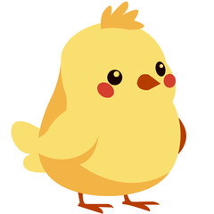 Cute yellow chick cartoon illustration with simple shapes and a cheerful look. Perfect for kids’ content, farm themes, educational materials, Easter designs, or animal-related projects.