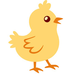 Cute yellow chick cartoon illustration with simple shapes and a cheerful look. Perfect for kids’ content, farm themes, educational materials, Easter designs, or animal-related projects.