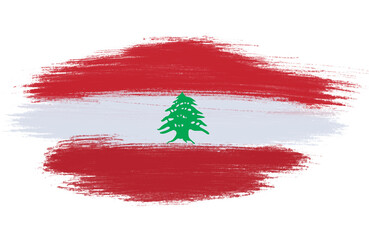 lebanon flag with paint strokes