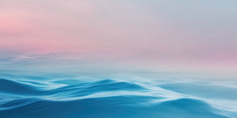 Fototapeta premium Calm ocean with a pink sky in the background