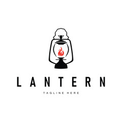 graphic symbol design hand drawn logo lantern lamp simple minimalist with antique old concept illustration template