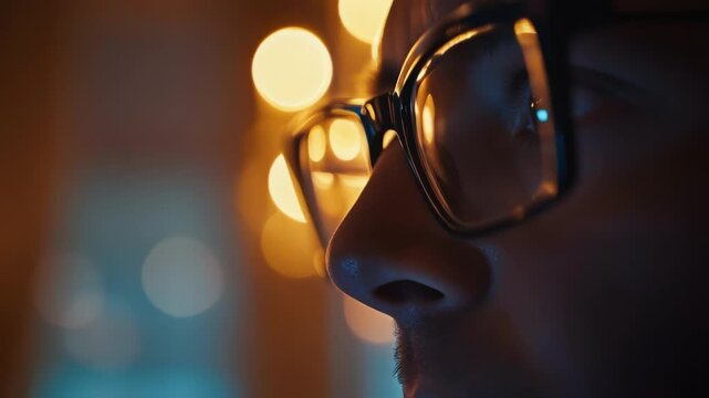 A detailed image capturing the reflections in the glasses of a diplomat as they look towards a speaker surrounded by soft lighting from an ornate chandelier. The atmosphere conveys