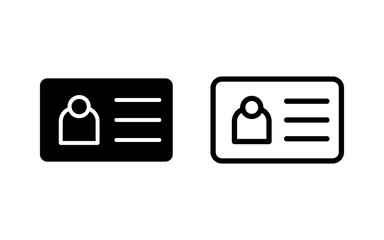 License icon vector illustration. ID card icon. driver license, staff identification card