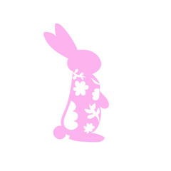 Coelho da Páscoa Rosa Floral
