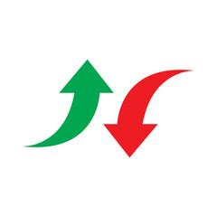 green and red curve arrows sign