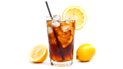 Icon cocktail in a glass with lemon and ice