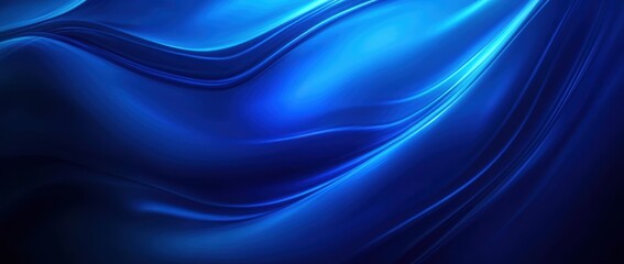 Obraz premium Abstract Blue Flowing Fabric