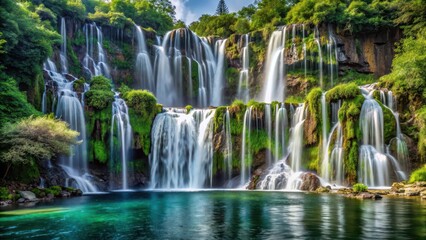 Obraz premium waterfall cascade, vertical fall, landforms, setting, landforms, setting, outdoor landscapes