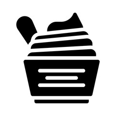 whipped cream glyph icon