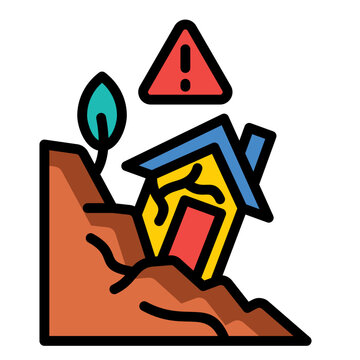house collapsing, warning sign, disaster clip art preview
