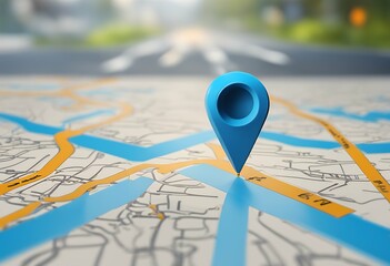 location element navigation gps place route locator background pointer position direction mark travel destination design road render blue 3d pin marker sign symbol map icon graphic point flat buttons