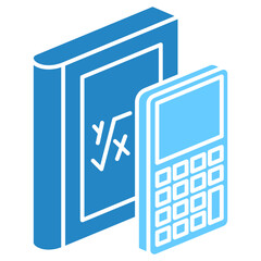 Calculator isometric 3D dual tone icon, mini illustration. use for modern concept, print, UI, UX kit, web and app development. Vector EPS 10, related to learning and education, science