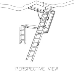 silhouette design vector illustration sketch Ladder and stepladder