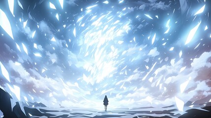 Individual standing in a mysterious cave surrounded by intriguing rock formations and shadows evoking a sense of adventure and exploration