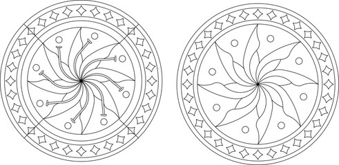 silhouette design vector illustration sketch ornament decoration wall decoration mandala rosette abstract modern natural floral classic vintage