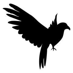 Silhouette of Spooky Halloween Crow. Flat Vector Illustration.