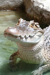 Obraz premium Close-up of an alligator in water
