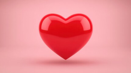 Red heart symbol on a pink background
