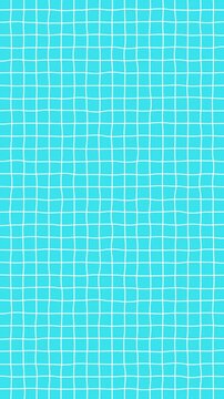 Loop video of simple background of graph paper with hand drawn white lines moving jaggedly (light blue) [vertical video]