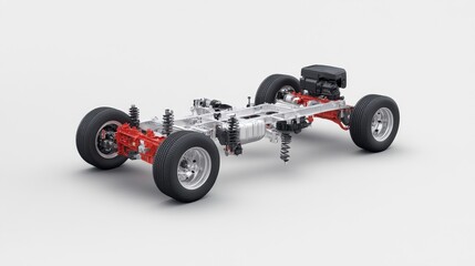 Detailed View of Modular Electric Vehicle Chassis Design and Components