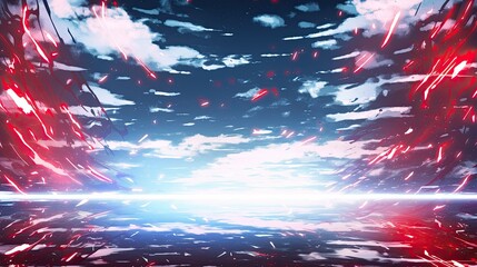 Intense red and white fire flames dancing vigorously against a dark background creating a dramatic and fiery visual impact