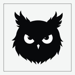 Owl Head Silhouette vector 