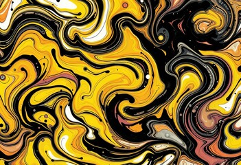 Featuring Swirling ink patterns with a bold, energetic feel