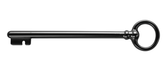 Simple black key isolated on transparent background