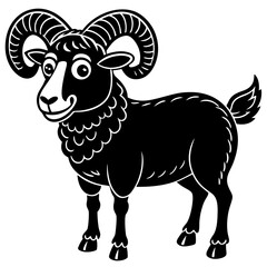 Cartoon Ram Illustration: Cute Farm Animal Character Vector Design Set

