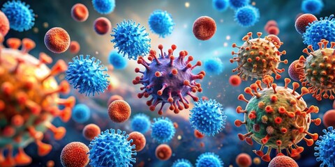 Immune cells, such as B lymphocytes, releasing antibodies into the bloodstream