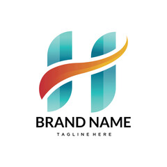 H gradient abstract letter logo