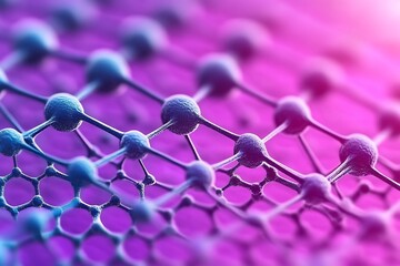 Scientific illustration of a molecular structure with spheres and links