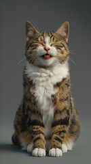 Obraz premium Happy Cat Licking Lips