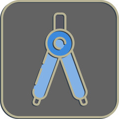 Icon pair of compasses. School and education elements. Icons in embossed style. Good for prints, posters, logo, advertisement, infographics, etc.