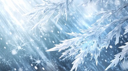 Obraz premium Delicate snowflakes resting on a vibrant blue background creating a beautiful contrast that captures the essence of winter?s charm