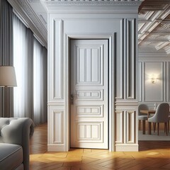Hidden Door Concealed within Paneling A door designed to blend s