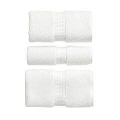 Obraz premium Towel set arrangement home bathroom product cutout background minimalist design contemporary viewpoint