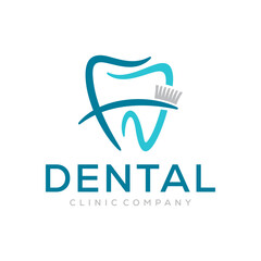 Modern dental clinic logo vector design template