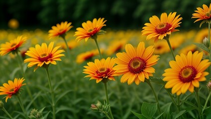 Fototapeta premium Summer flowers with vivid colors.