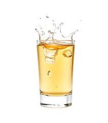 Tequila Shots Toasting with Splash &ndash; Isolated on Transparent or White Background