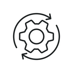 Process thin line icons. Editable stroke and Perfect pixel on transparent background