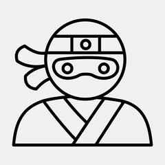 Icon ninja. Japan elements. Icons in line style. Good for prints, posters, logo, advertisement, infographics, etc.