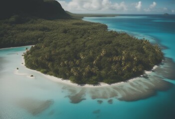 view polynesia island french tubuai shores aerial an turquoise background tropical peaceful coast robert shoreline ocean serene beach natural green water pacific calm blue organic