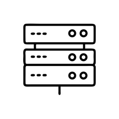 Fototapeta premium Server Rack Icon in Minimalist Style 