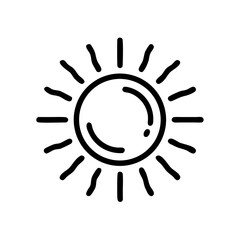 Sun icon with rays in a minimalist design  
