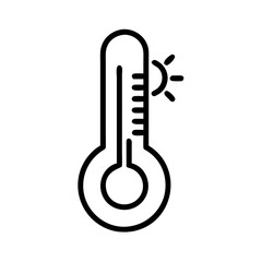 Temperature Icon Indicating Heat Measurement in Simple Line Art  