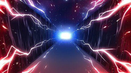 Obraz premium Mysterious tunnel with a bright light at the end symbolizing hope and new beginnings in an enigmatic and captivating environment