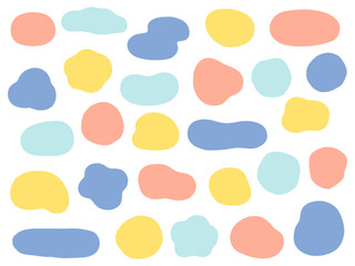 ゆるい楕円形のフレームのベクターイラストセット。シェイプ、装飾	、ふにゃふにゃ