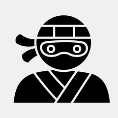 Icon ninja. Japan elements. Icons in glyph style. Good for prints, posters, logo, advertisement, infographics, etc.